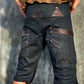 Men’s shorts length 3 quarters, leather and brass details