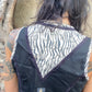 Short vest with tiger and fake leather details