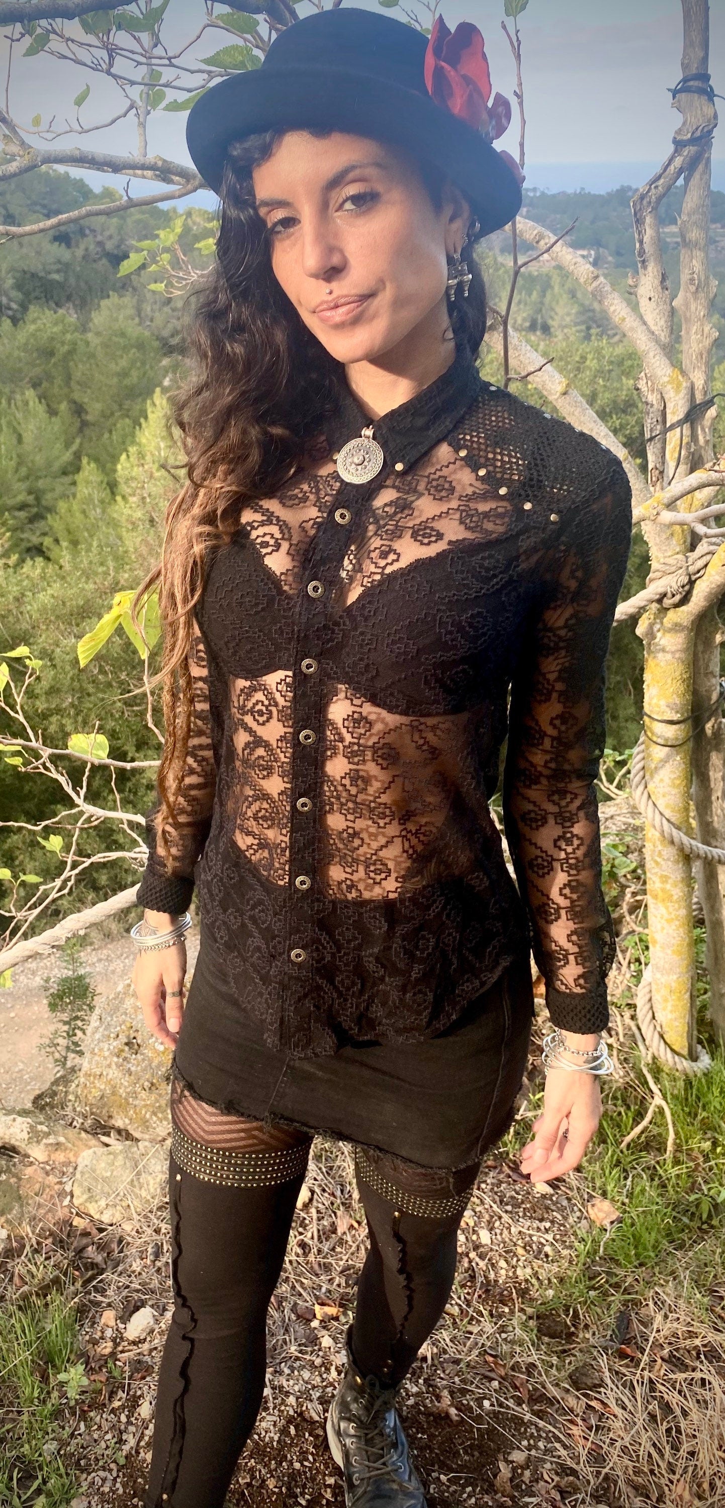 Black Longsleeve Lace Top