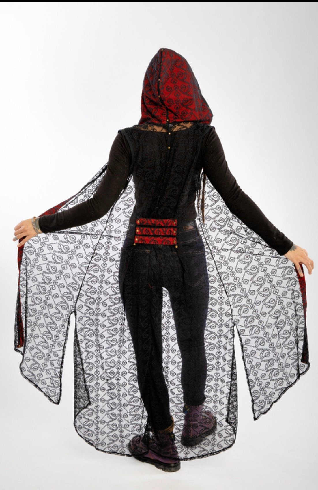 Black Lace kaftan | Red Riding Hood