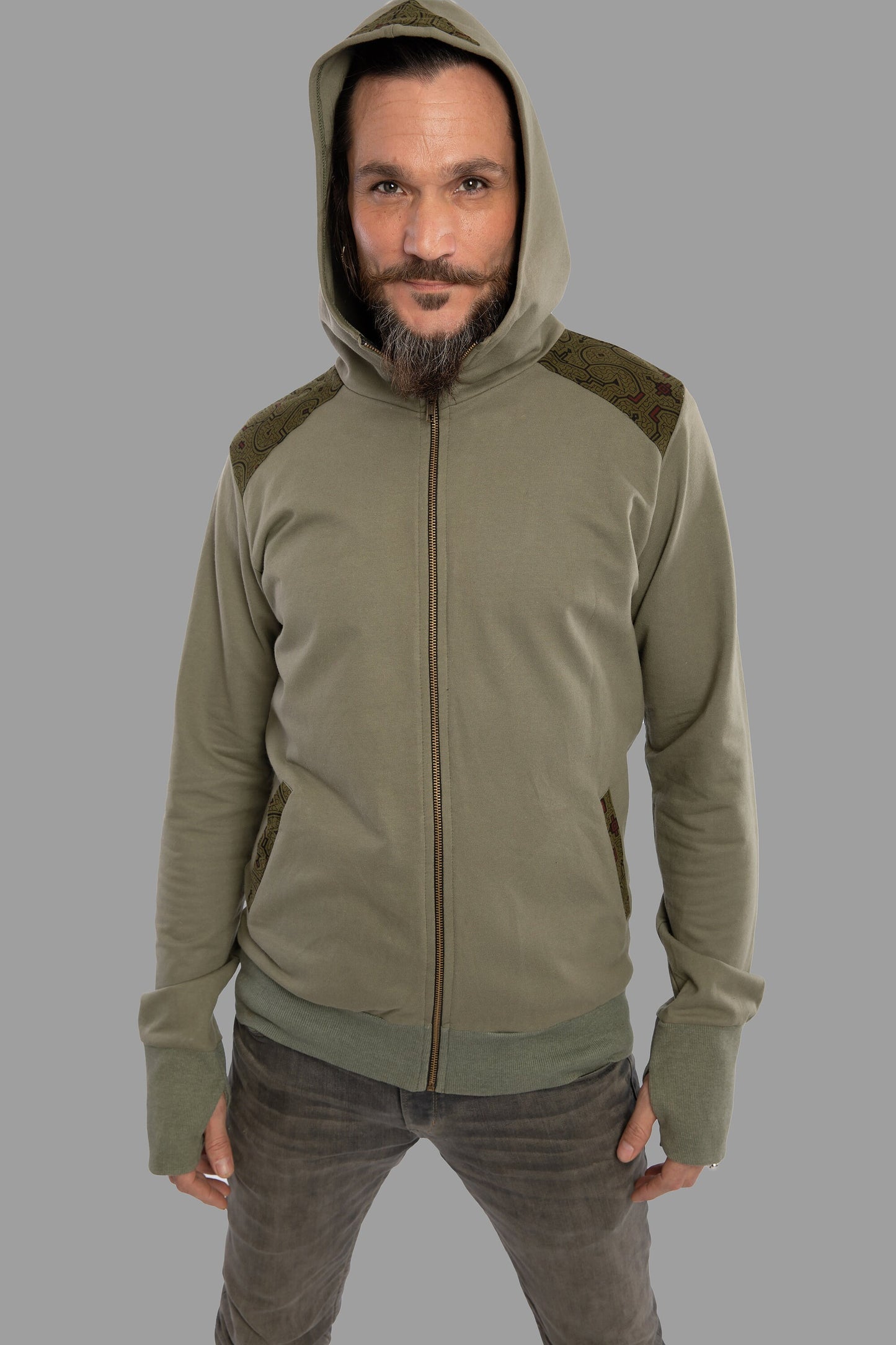 Green Shipibo hoodie