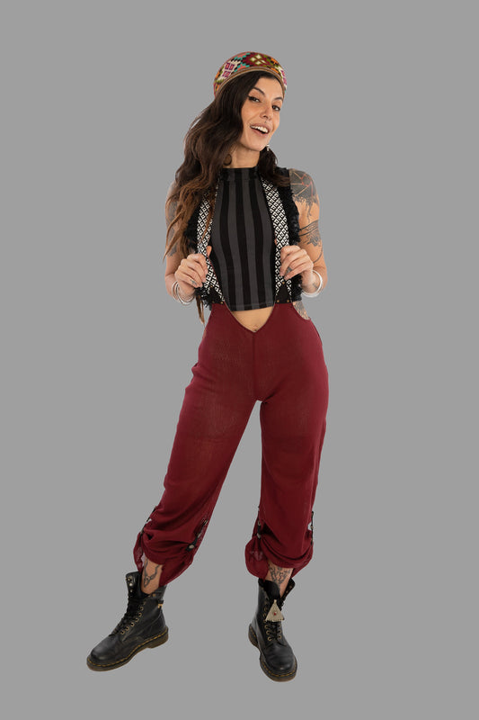 Suspender Pants | Maroon